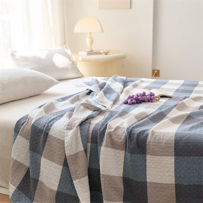 Multi-Tone Plaid Cotton Bedding Set