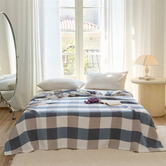 Multi-Tone Plaid Cotton Bedding Set