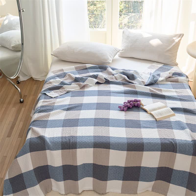 Multi-Tone Plaid Cotton Bedding Set