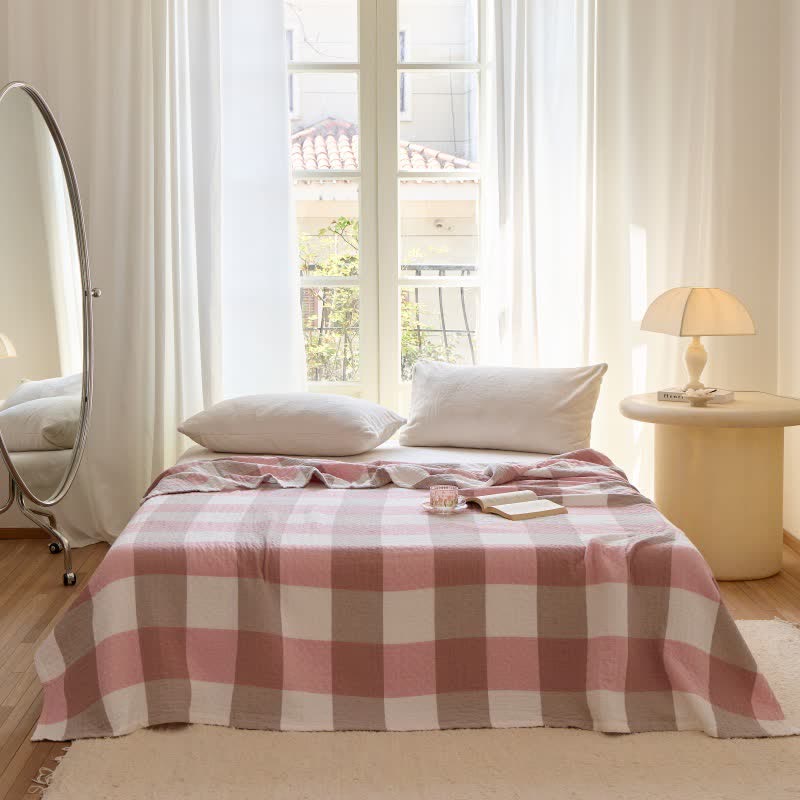 Multi-Tone Plaid Cotton Bedding Set