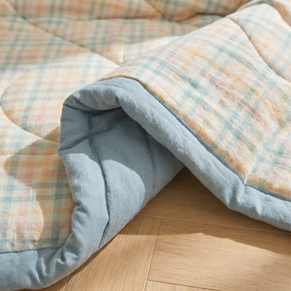 Pastel Plaid Cotton Bedding Set