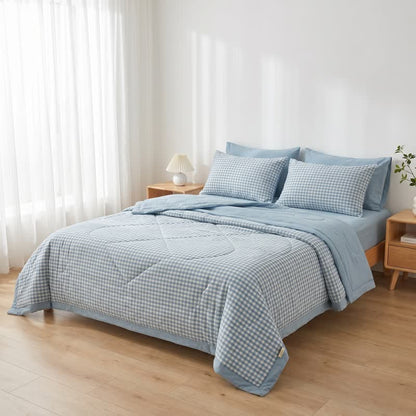 Classic Gingham Cotton Bedding Set