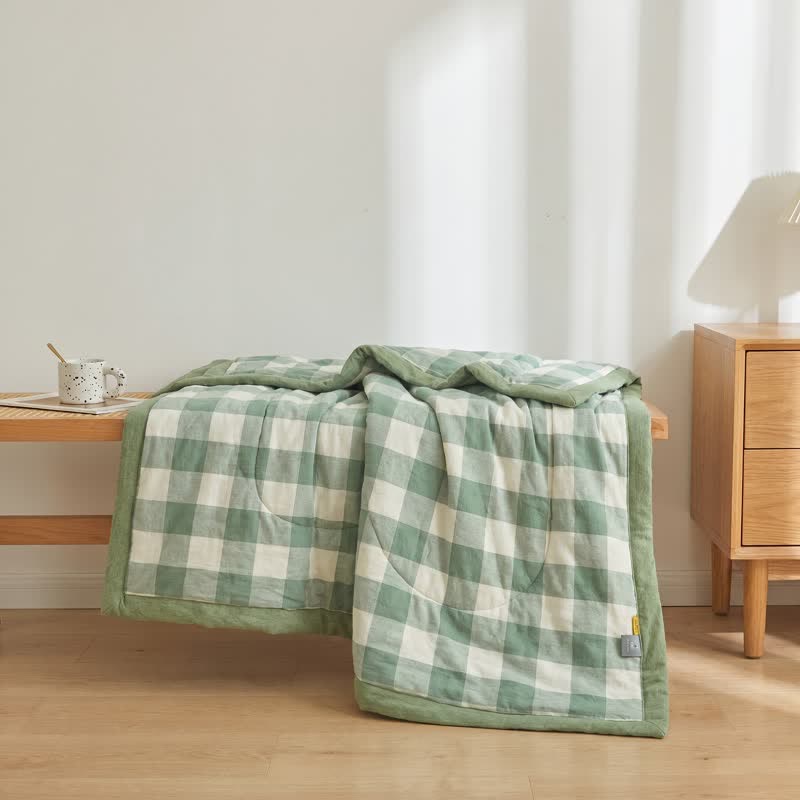 Neutral Gingham Cotton Bedding Set