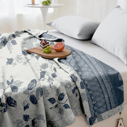 Boho Leaf Print Cotton Gauze Quilt