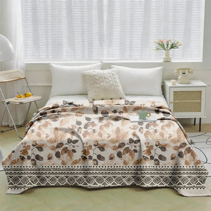 Bohemian Autumn Leaf Cotton Gauze Quilt