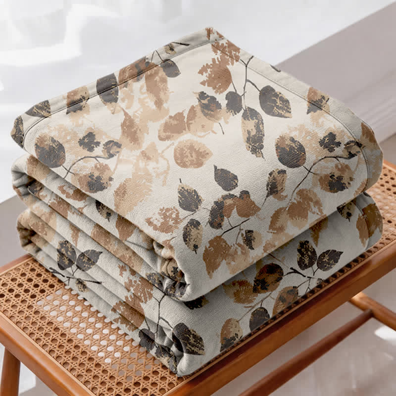 Bohemian Autumn Leaf Cotton Gauze Quilt