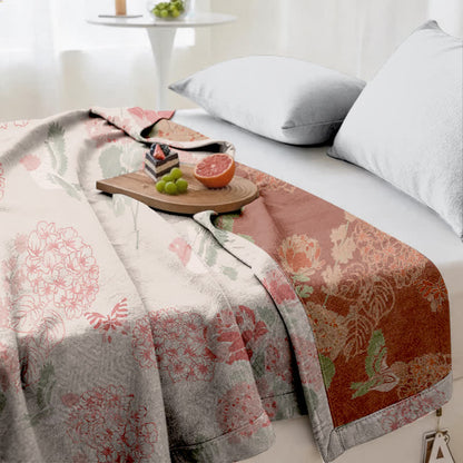 Beanpaste Pink Hydrangea Jacquard Quilt