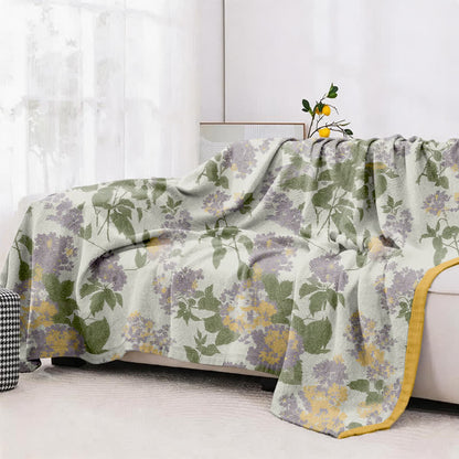 Lilac & Mustard Floral Jacquard Gauze Quilt