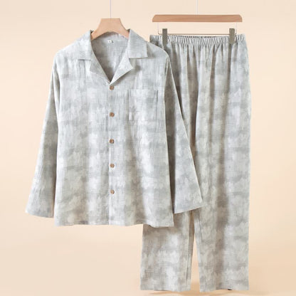 Light Floral & Subtle Gingham Button Loungewear Set