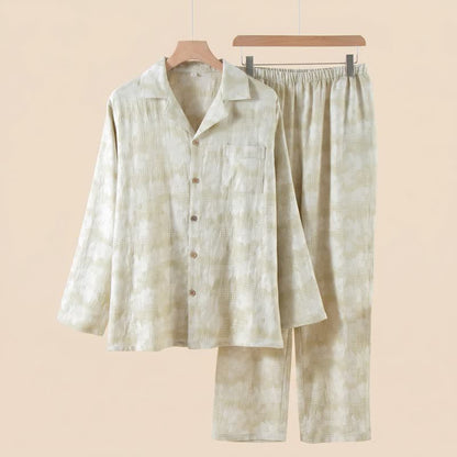 Light Floral & Subtle Gingham Button Loungewear Set