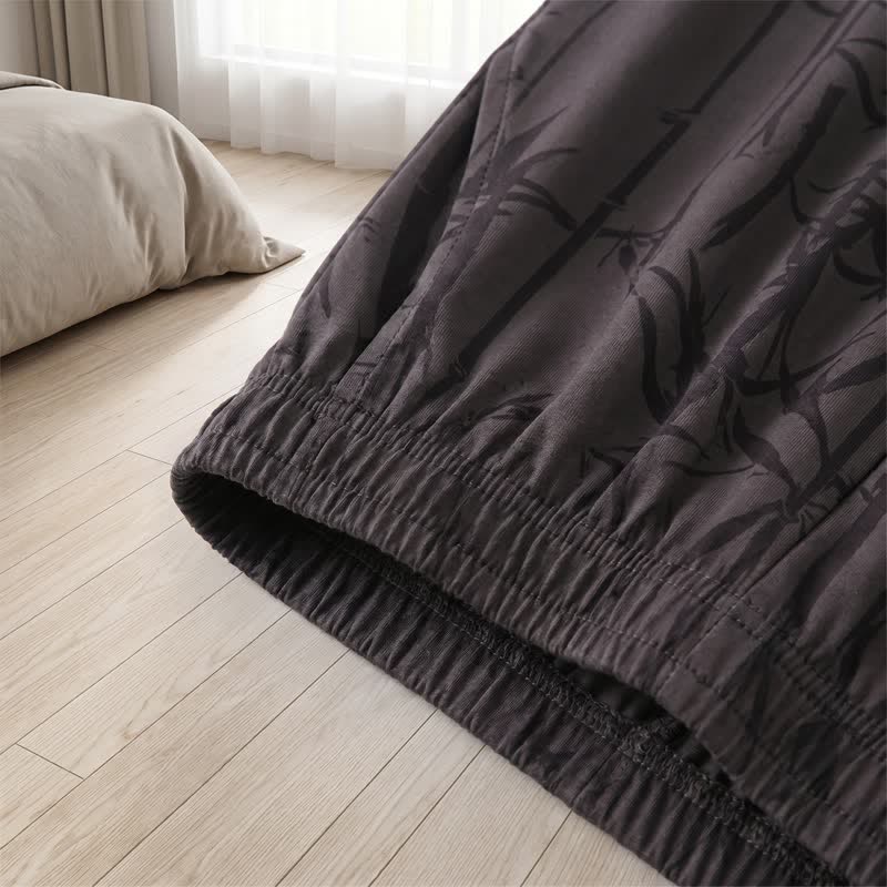100% Cotton Dark Bamboo Button Loungewear Set
