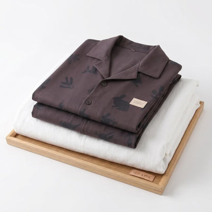 100% Cotton Rabbit & Botanical Print Loungewear Set
