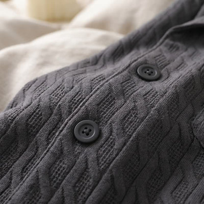 Cotton Embossed Geometric Chain Loungewear Set