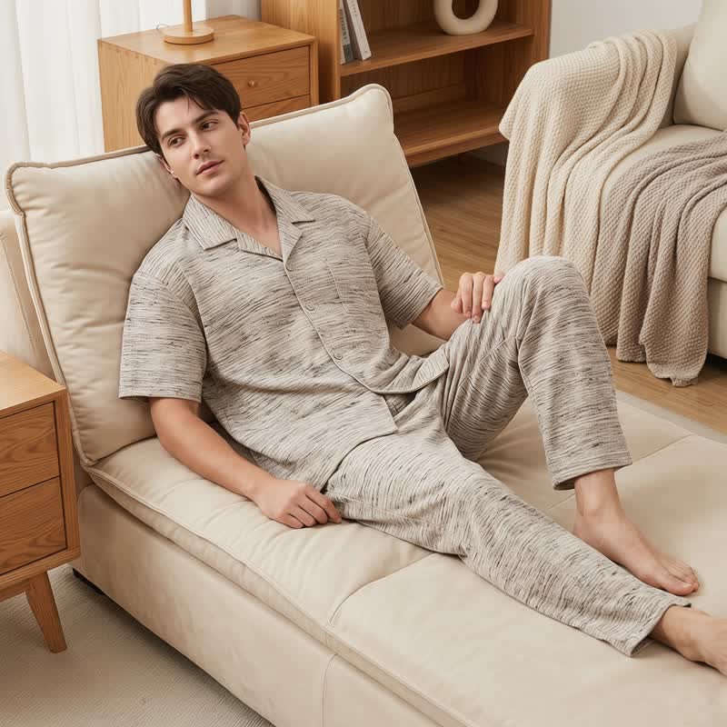Cotton Heathered Marled Loungewear Set