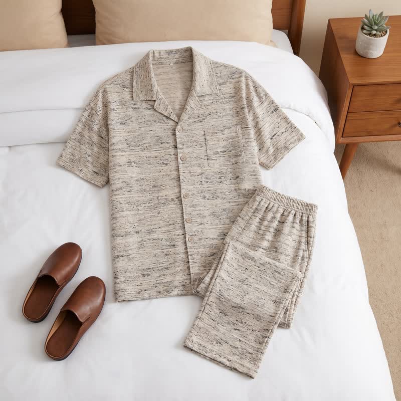 Cotton Heathered Marled Loungewear Set
