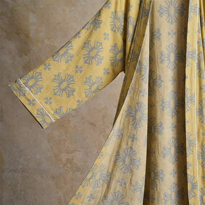 Cotton Tonal Floral Jacquard Kimono Robe