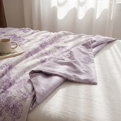 Multicolor Floral Vine Bamboo Fiber Quilt