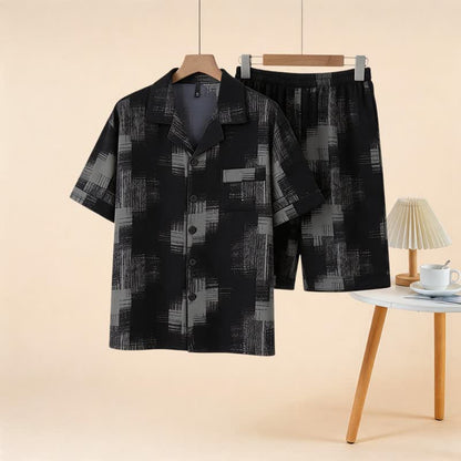 Plus Size Dark Abstract Loungewear Set