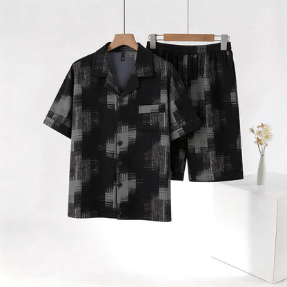 Plus Size Dark Abstract Loungewear Set