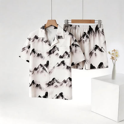 Unisex Ink Wash Mountain Loungewear Set
