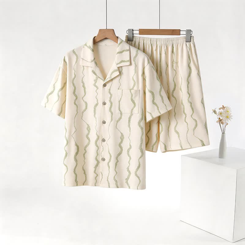 Unisex Wavy Stripe Modal Pajama Set