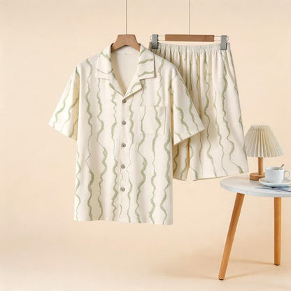 Unisex Wavy Stripe Modal Pajama Set