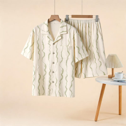 Unisex Wavy Stripe Modal Pajama Set