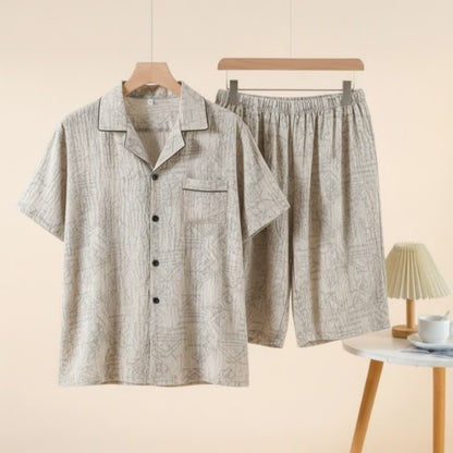 Unisex Style Geometric Pattern Loungewear Set