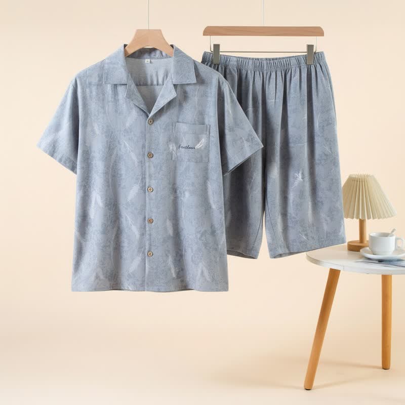 Unisex Feather Pure Cotton Pajama Set