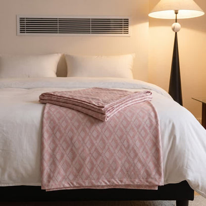 Multicolor Rhombus Pattern Bamboo Fiber Quilt