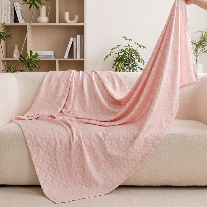Multicolor Rhombus Pattern Bamboo Fiber Quilt