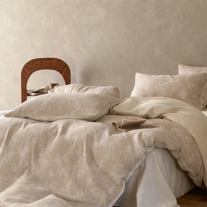 Camel Bamboo Sprig Jacquard Cotton Bedding Set
