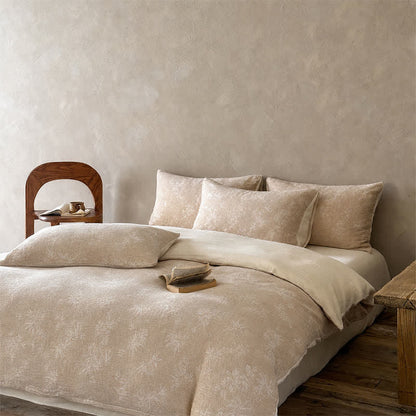 Camel Bamboo Sprig Jacquard Cotton Bedding Set