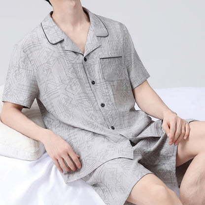 Unisex Style Geometric Pattern Loungewear Set
