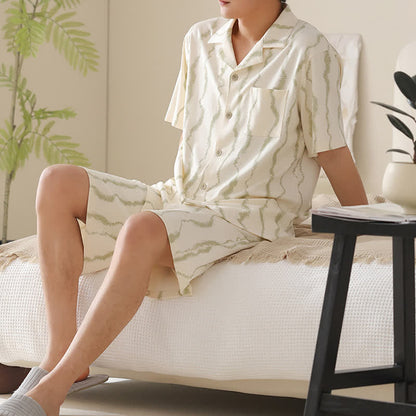 Unisex Wavy Stripe Modal Pajama Set