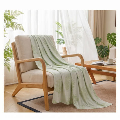 Multicolor Botanical Sketch Bamboo Fiber Quilt