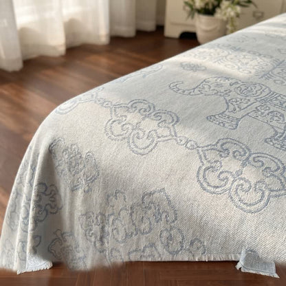 Multicolor Oriental Floral Cotton Gauze Quilt