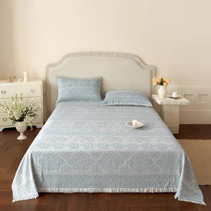 Multicolor Oriental Floral Cotton Gauze Quilt