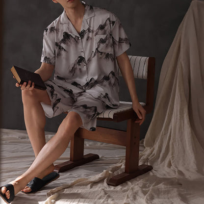 Unisex Ink Wash Mountain Loungewear Set