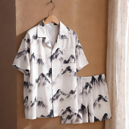 Unisex Ink Wash Mountain Loungewear Set
