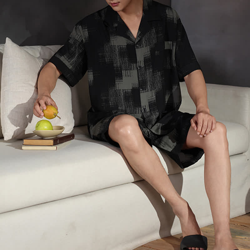 Plus Size Dark Abstract Loungewear Set