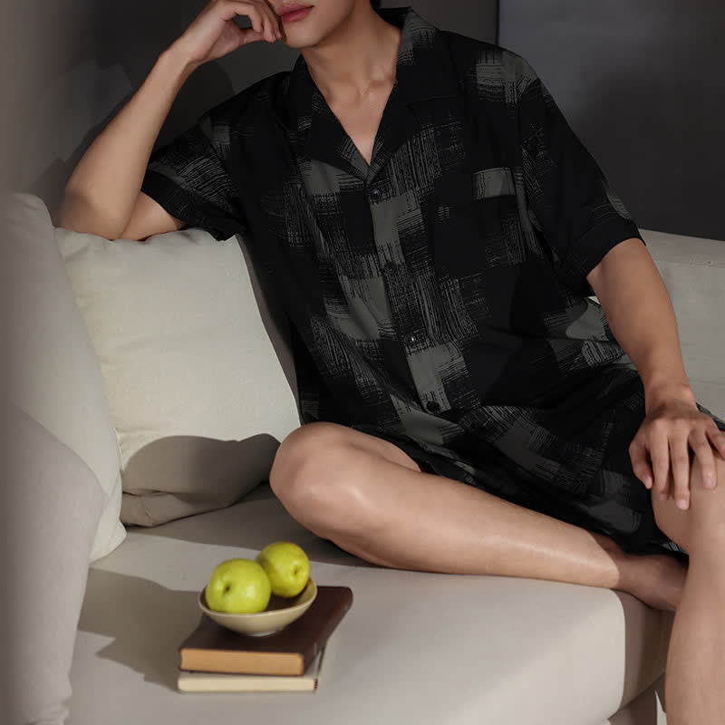 Plus Size Dark Abstract Loungewear Set