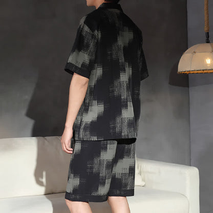 Plus Size Dark Abstract Loungewear Set