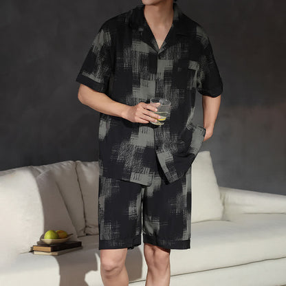 Plus Size Dark Abstract Loungewear Set