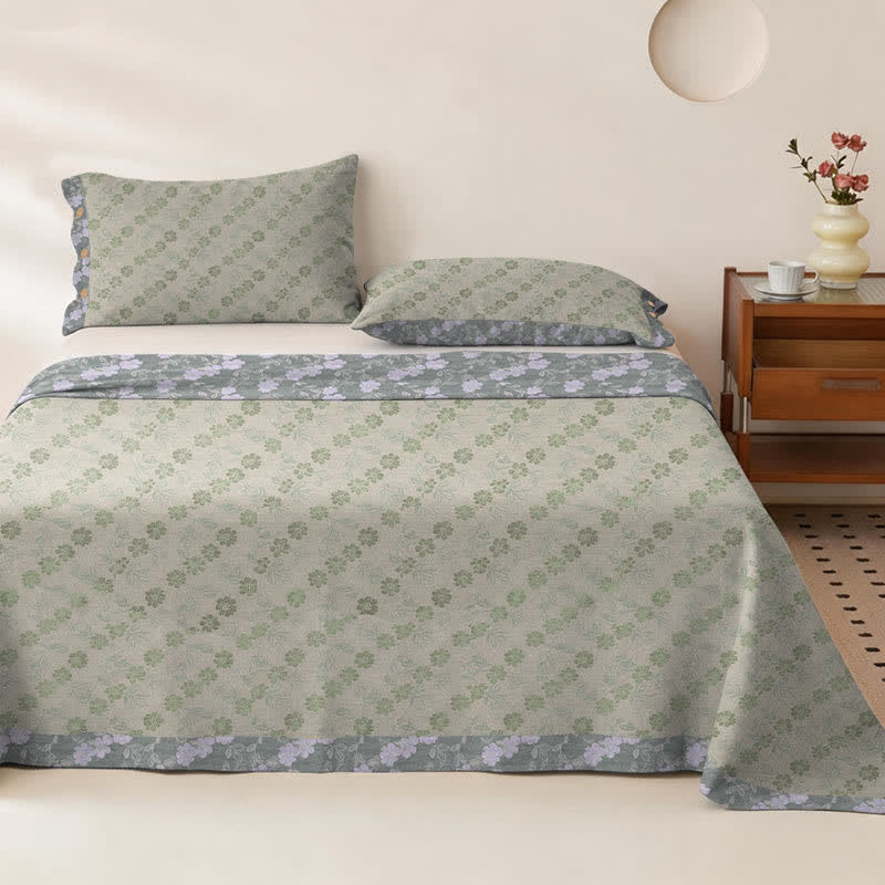 Elegant Floral Cotton Double Gauze Bedspread