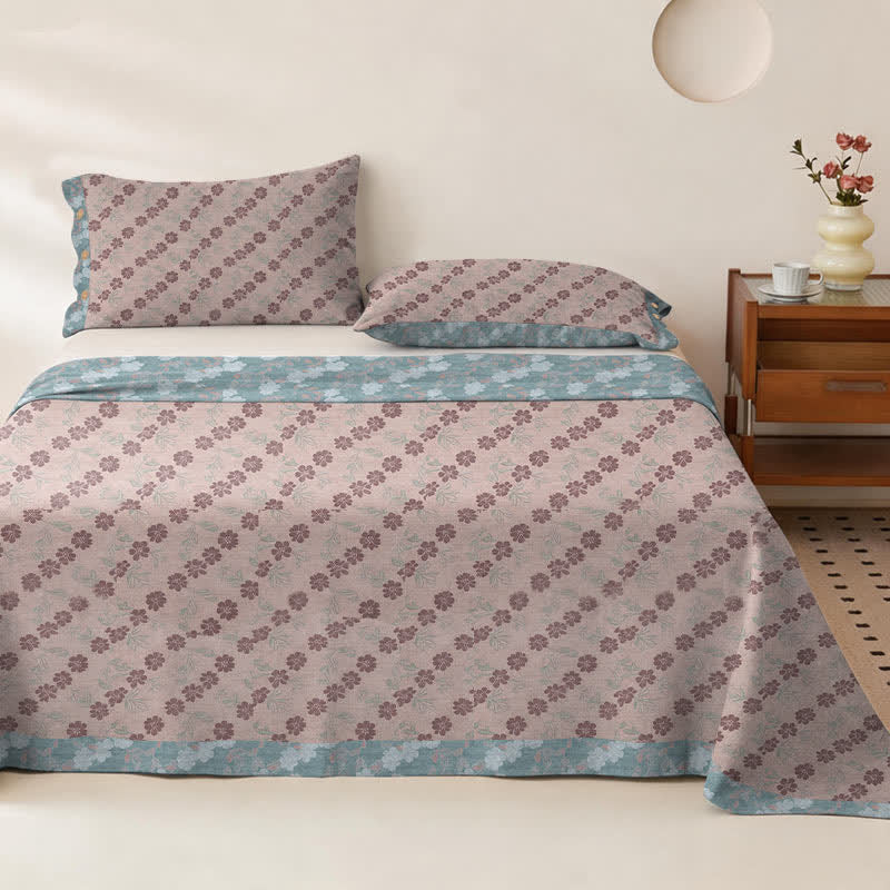 Elegant Floral Cotton Double Gauze Bedspread