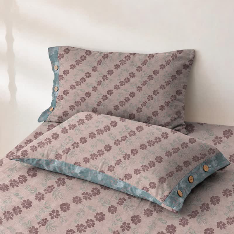 Elegant Floral Cotton Double Gauze Bedspread