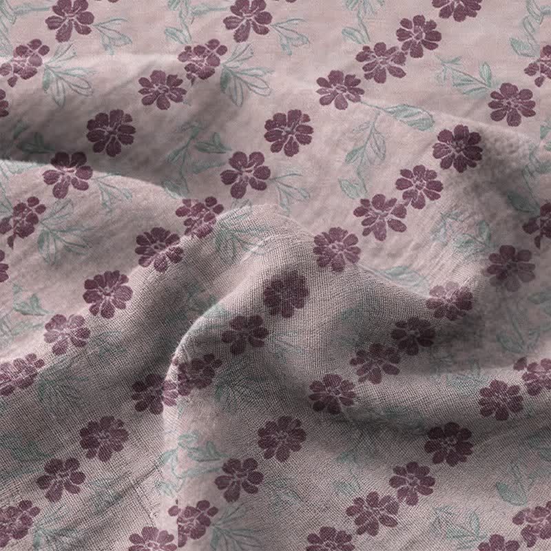 Elegant Floral Cotton Double Gauze Bedspread