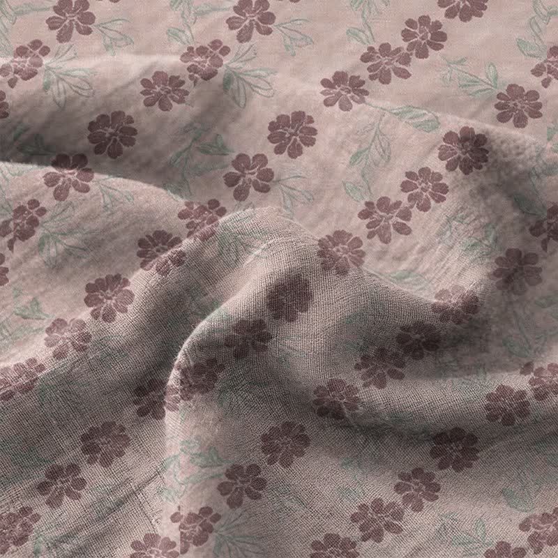 Elegant Floral Cotton Double Gauze Bedspread