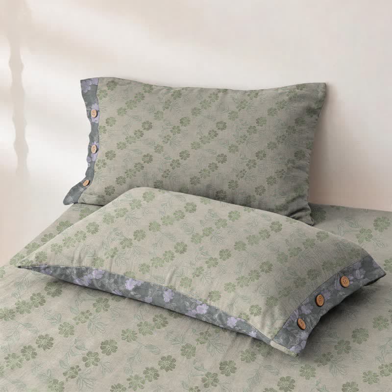 Elegant Floral Cotton Double Gauze Bedspread